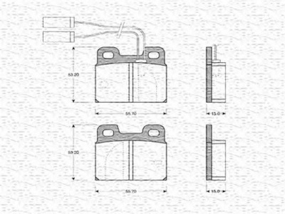 MAGNETI MARELLI 363702160155 -  Комплект тормозных колодок, дисковый тормоз